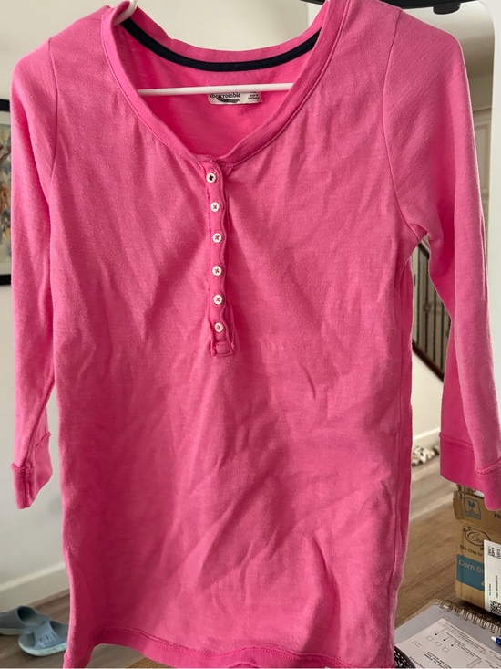 Abercrombie & Fitch Tops - Abercrombie & Fitch Pink Henley Long Sleeve Top